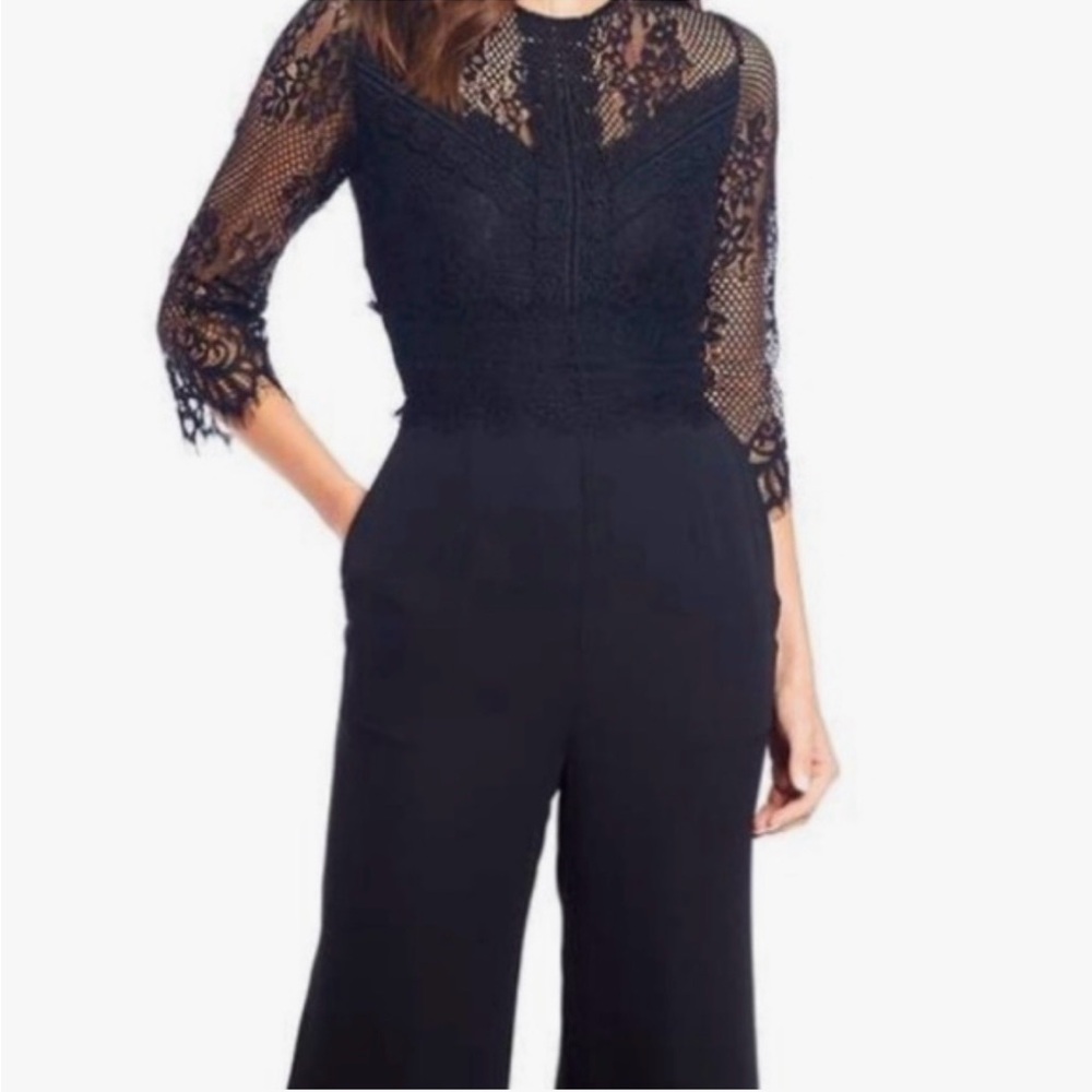 Alex Marie Black Lace Detail Jumpsuit